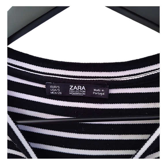 Zara Black and White Casual Maxi Shirt Dress Womens Size Small - Picture 7 of 7